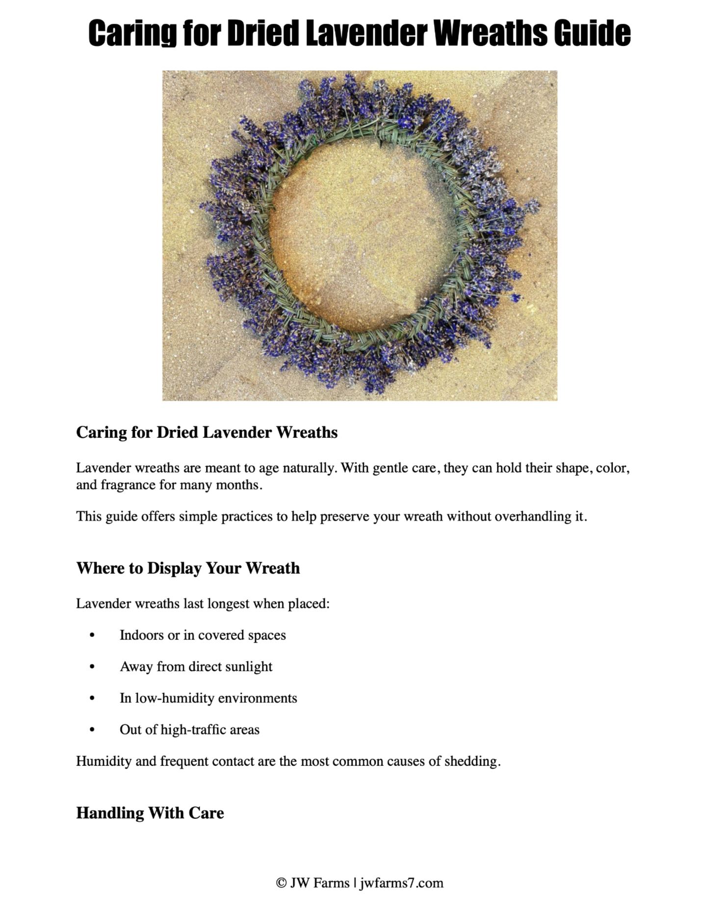 Caring for Dried Lavender Wreaths preview